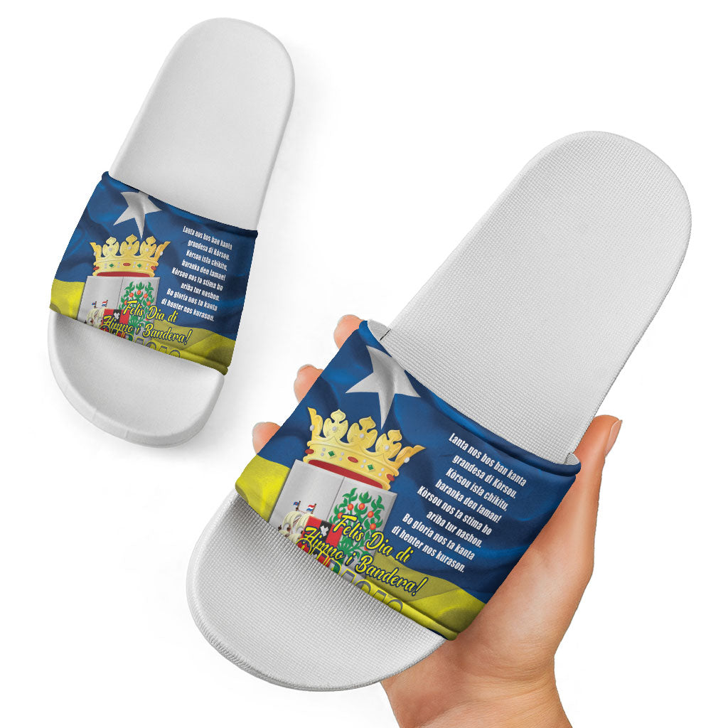 Curacao Flag Day Slide Sandals Felis Dia di Himno i Bandera