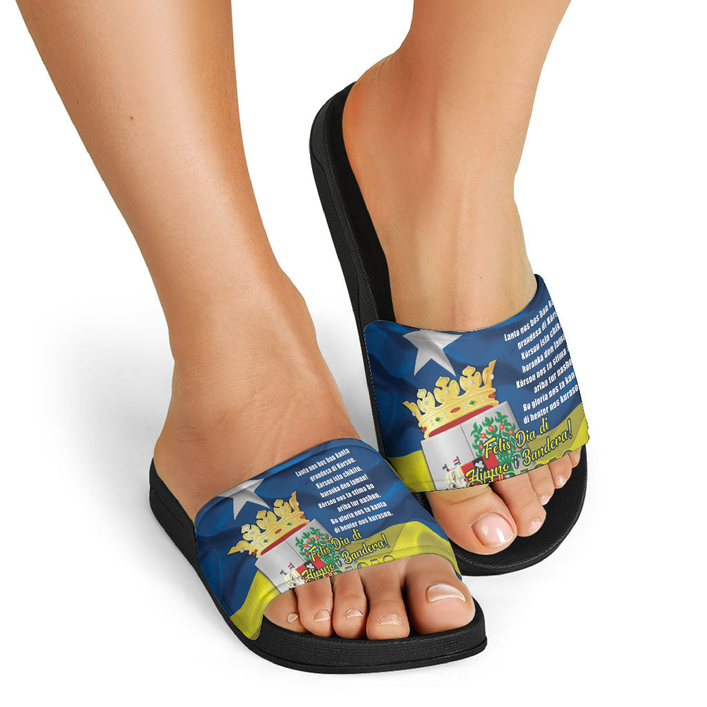 Curacao Flag Day Slide Sandals Felis Dia di Himno i Bandera