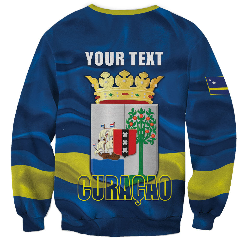 Personalized Curacao Flag Day Sweatshirt Felis Dia di Himno i Bandera
