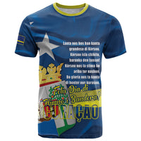 Personalized Curacao Flag Day T Shirt Felis Dia di Himno i Bandera