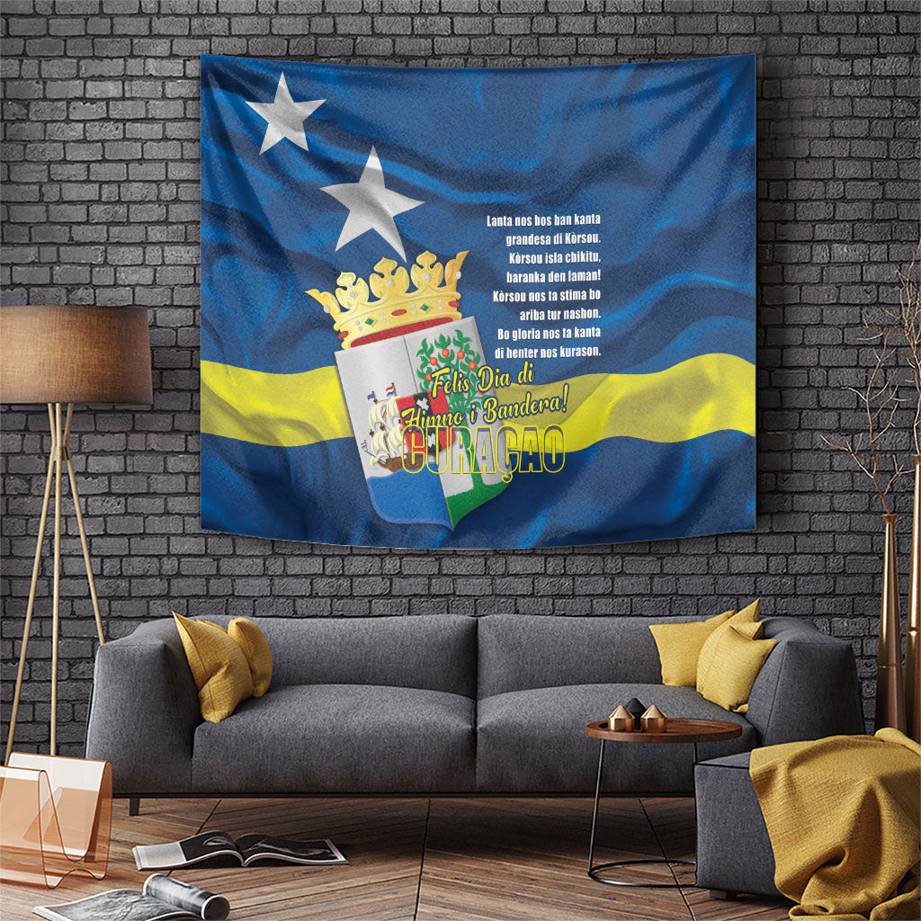 Curacao Flag Day Tapestry Felis Dia di Himno i Bandera