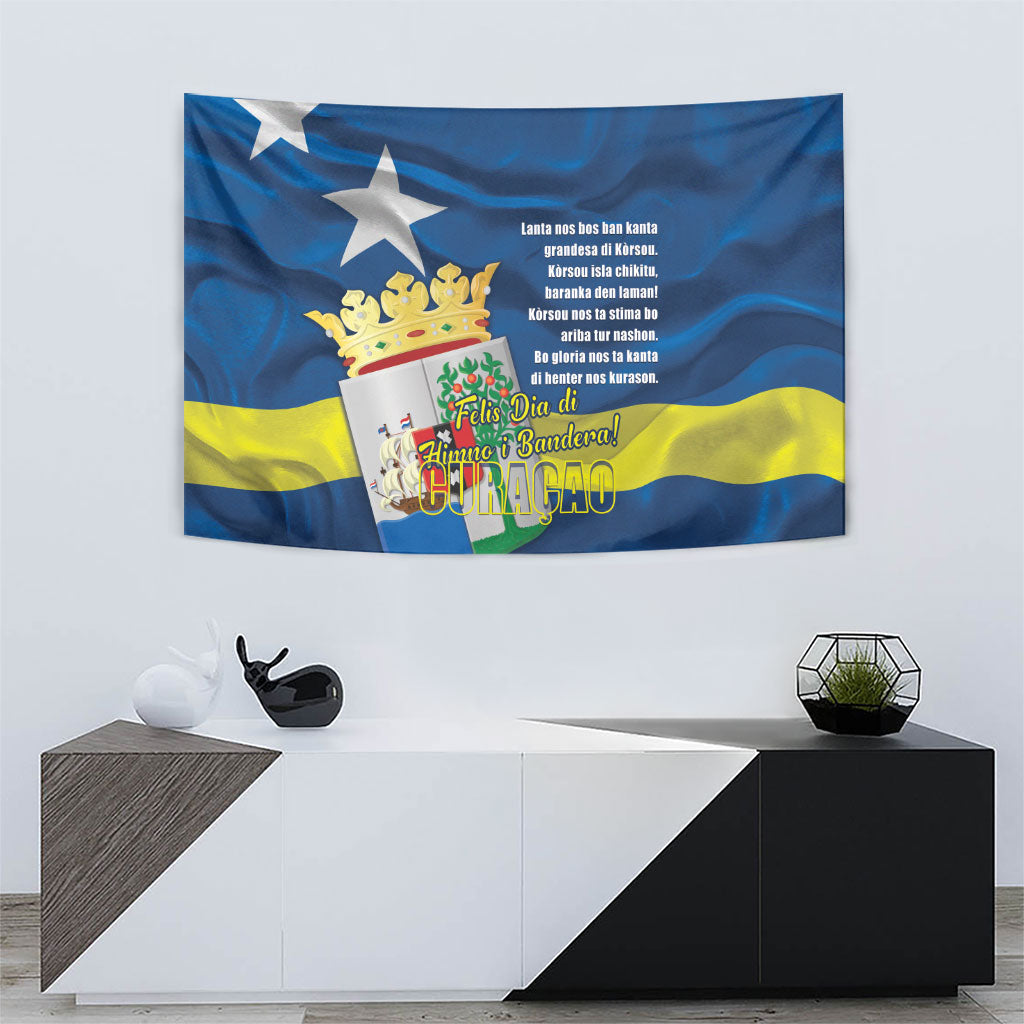 Curacao Flag Day Tapestry Felis Dia di Himno i Bandera