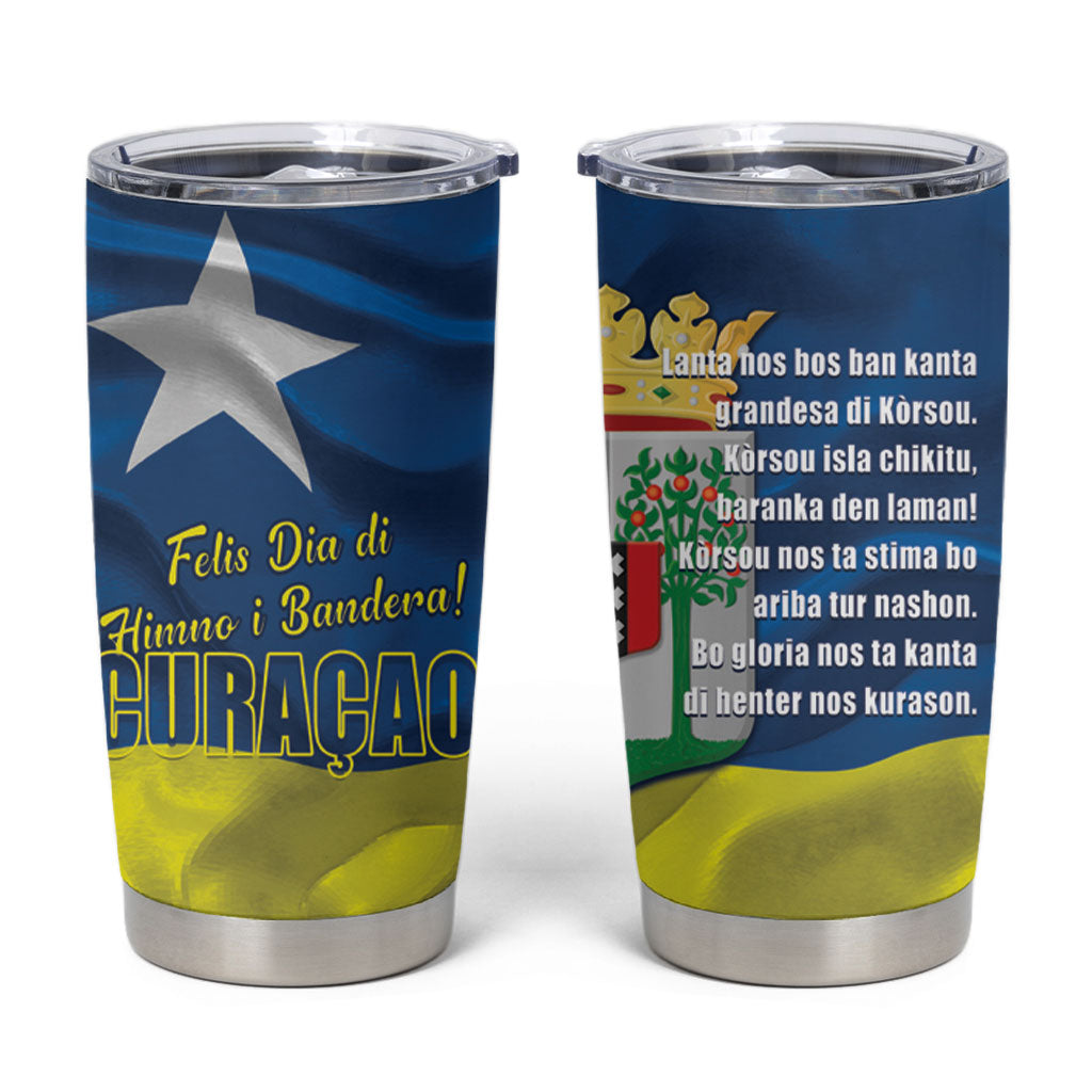 Curacao Flag Day Tumbler Cup Felis Dia di Himno i Bandera