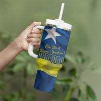 Curacao Flag Day Tumbler With Handle Felis Dia di Himno i Bandera