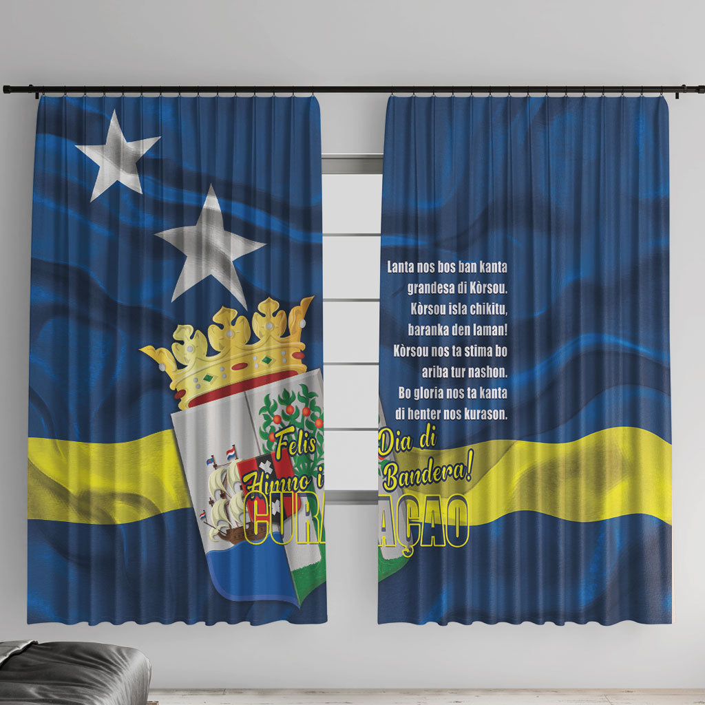 Curacao Flag Day Window Curtain Felis Dia di Himno i Bandera