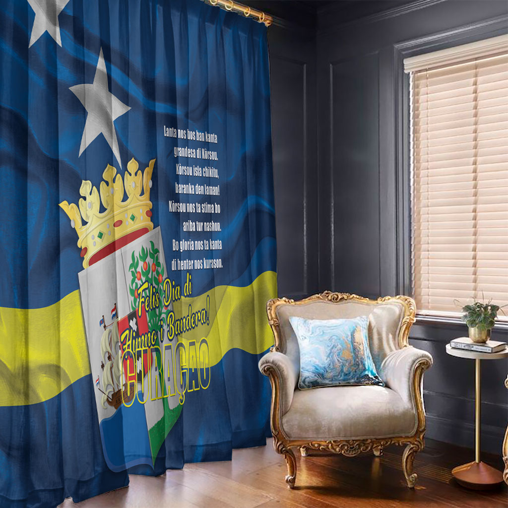 Curacao Flag Day Window Curtain Felis Dia di Himno i Bandera
