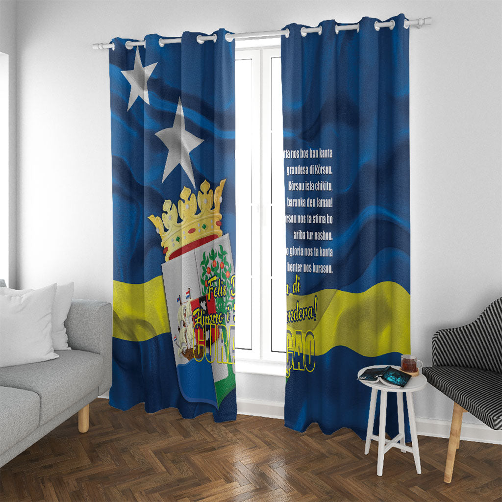 Curacao Flag Day Window Curtain Felis Dia di Himno i Bandera
