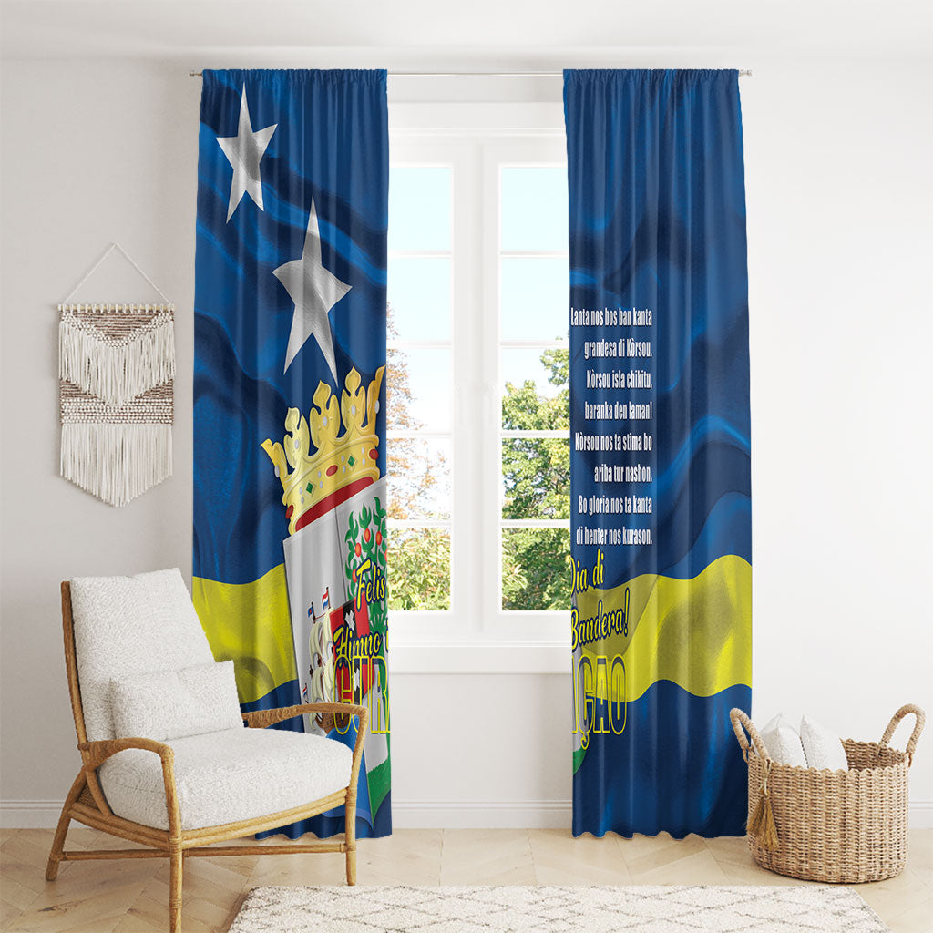Curacao Flag Day Window Curtain Felis Dia di Himno i Bandera
