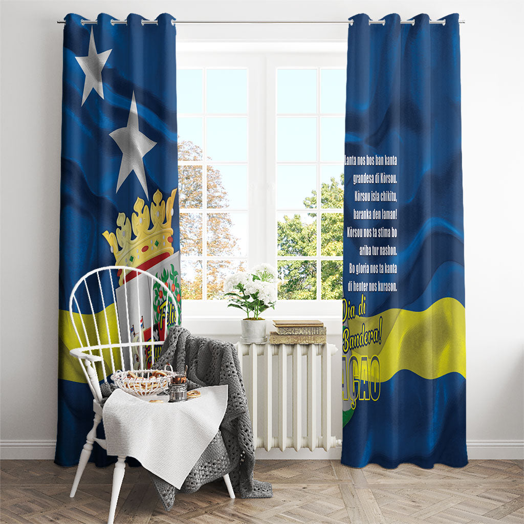 Curacao Flag Day Window Curtain Felis Dia di Himno i Bandera