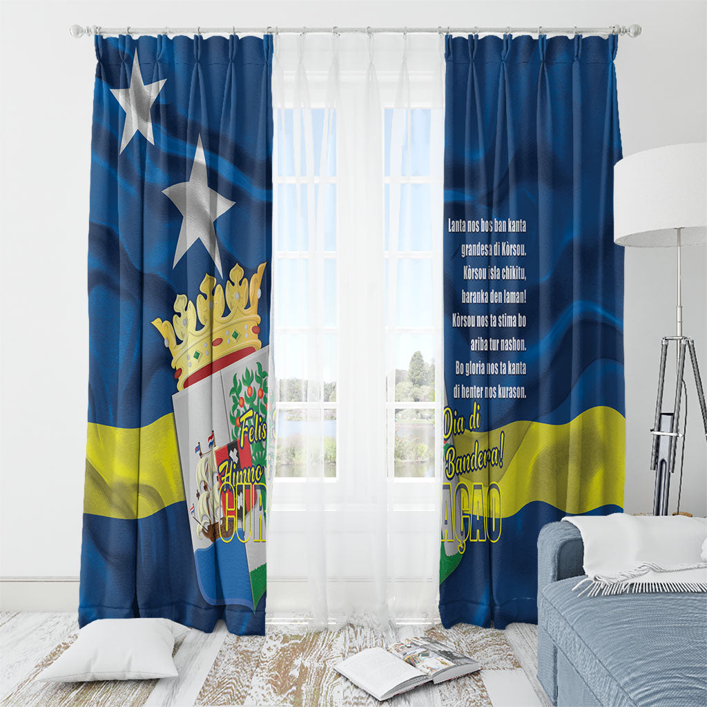 Curacao Flag Day Window Curtain Felis Dia di Himno i Bandera