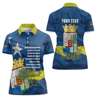 Personalized Curacao Flag Day Women Polo Shirt Felis Dia di Himno i Bandera