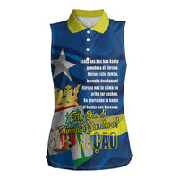 Personalized Curacao Flag Day Women Sleeveless Polo Shirt Felis Dia di Himno i Bandera
