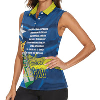 Personalized Curacao Flag Day Women Sleeveless Polo Shirt Felis Dia di Himno i Bandera