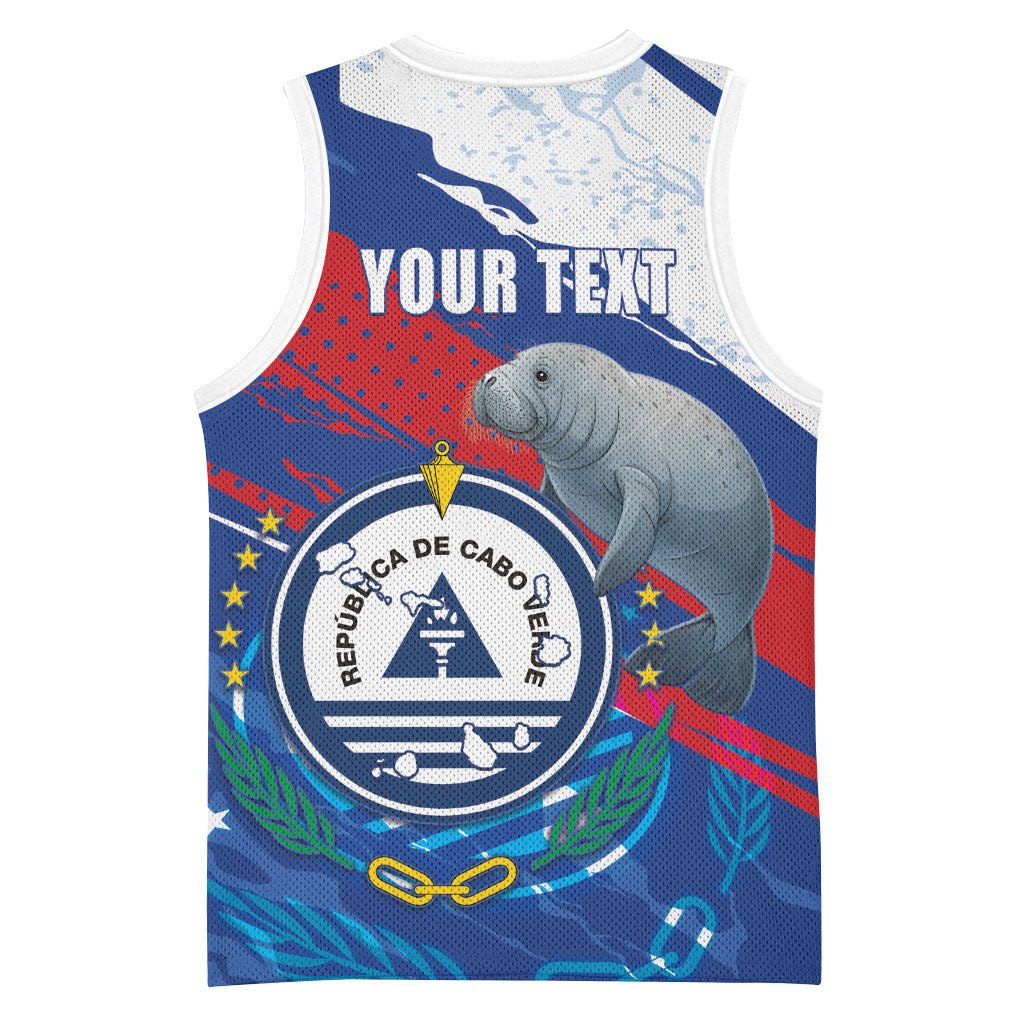 Personalized Cape Verde Independence Day Basketball Jersey 51st Anniversary Manatee Coat Of Arms