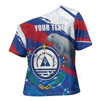 Personalized Cape Verde Independence Day Cross Shoulder Shirt 51st Anniversary Manatee Coat Of Arms
