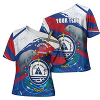 Personalized Cape Verde Independence Day Cross Shoulder Shirt 51st Anniversary Manatee Coat Of Arms