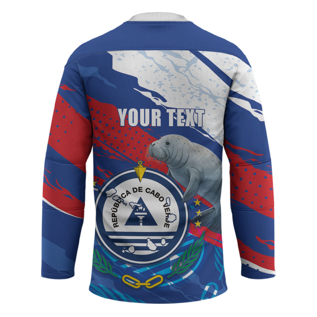 Personalized Cape Verde Independence Day Hockey Jersey 51st Anniversary Manatee Coat Of Arms