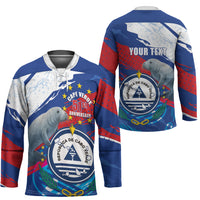 Personalized Cape Verde Independence Day Hockey Jersey 51st Anniversary Manatee Coat Of Arms