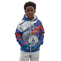 Personalized Cape Verde Independence Day Kid Hoodie 51st Anniversary Manatee Coat Of Arms