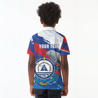 Personalized Cape Verde Independence Day Kid Polo Shirt 51st Anniversary Manatee Coat Of Arms