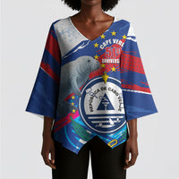 Personalized Cape Verde Independence Day Kimono Sleeve Blouse 51st Anniversary Manatee Coat Of Arms