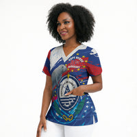 Personalized Cape Verde Independence Day Scrub Top 51st Anniversary Manatee Coat Of Arms