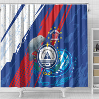 Cape Verde Independence Day Shower Curtain 51st Anniversary Manatee Coat Of Arms