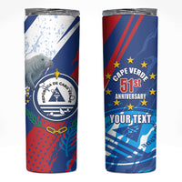 Personalized Cape Verde Independence Day Skinny Tumbler 51st Anniversary Manatee Coat Of Arms