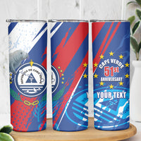Personalized Cape Verde Independence Day Skinny Tumbler 51st Anniversary Manatee Coat Of Arms