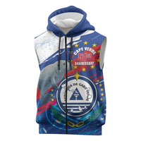 Personalized Cape Verde Independence Day Sleeveless Zip Hoodie 51st Anniversary Manatee Coat Of Arms