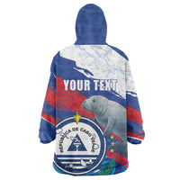 Personalized Cape Verde Independence Day Wearable Blanket Hoodie 51st Anniversary Manatee Coat Of Arms