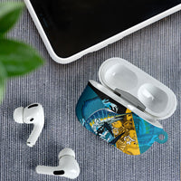 Personalized Bahamas Independence Day AirPods Case Happy 10 July Blue Marlin Coat Of Arms