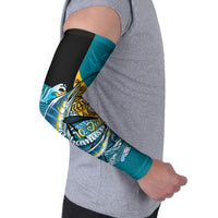 Personalized Bahamas Independence Day Arm Sleeves Happy 10 July Blue Marlin Coat Of Arms