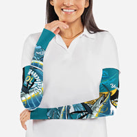 Personalized Bahamas Independence Day Arm Sleeves Happy 10 July Blue Marlin Coat Of Arms