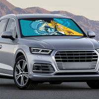 Personalized Bahamas Independence Day Auto Sun Shade Happy 10 July Blue Marlin Coat Of Arms