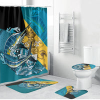 Personalized Bahamas Independence Day Bathroom Set Happy 10 July Blue Marlin Coat Of Arms