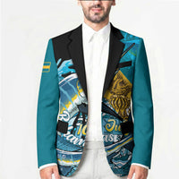 Personalized Bahamas Independence Day Blazer Happy 10 July Blue Marlin Coat Of Arms