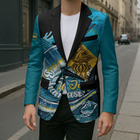 Personalized Bahamas Independence Day Blazer Happy 10 July Blue Marlin Coat Of Arms