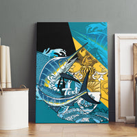 Personalized Bahamas Independence Day Canvas Wall Art Happy 10 July Blue Marlin Coat Of Arms