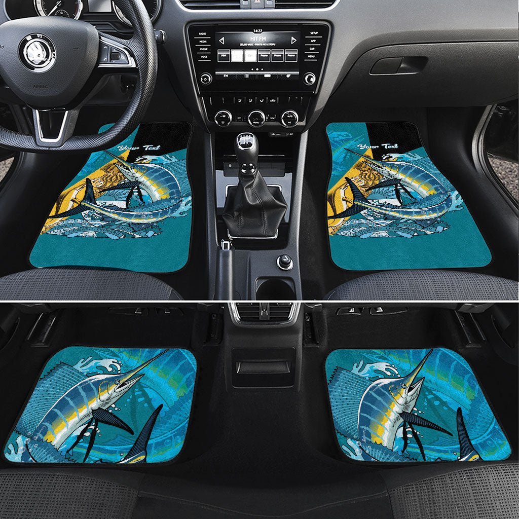 Personalized Bahamas Independence Day Car Mats Happy 10 July Blue Marlin Coat Of Arms
