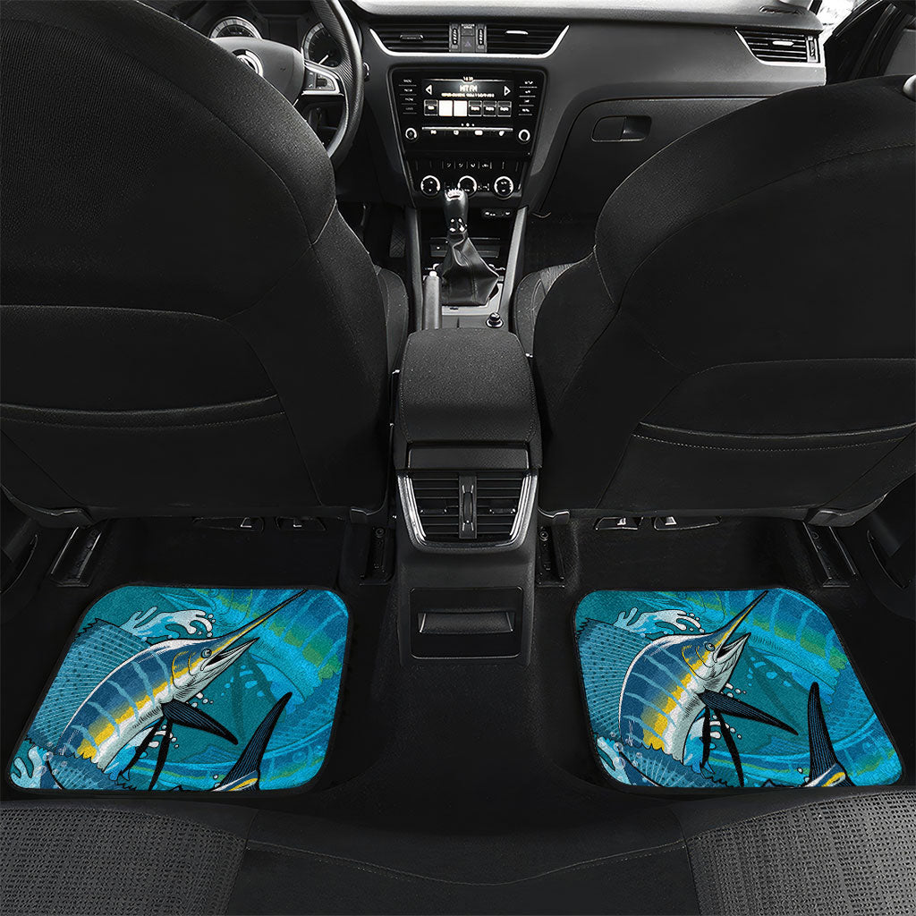 Personalized Bahamas Independence Day Car Mats Happy 10 July Blue Marlin Coat Of Arms