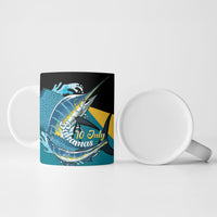 Personalized Bahamas Independence Day Ceramic Mug Happy 10 July Blue Marlin Coat Of Arms
