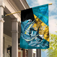 Personalized Bahamas Independence Day Garden Flag Happy 10 July Blue Marlin Coat Of Arms