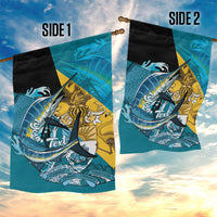 Personalized Bahamas Independence Day Garden Flag Happy 10 July Blue Marlin Coat Of Arms