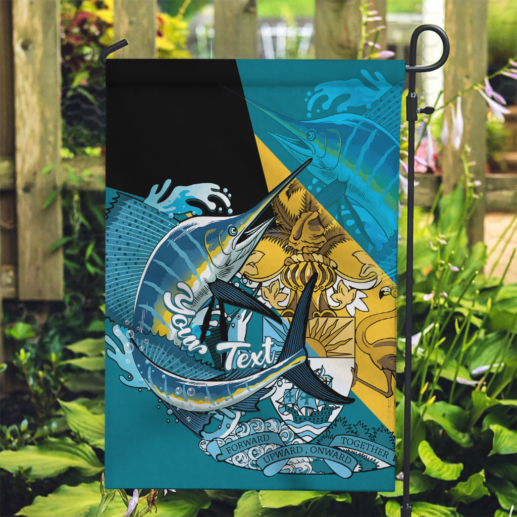 Personalized Bahamas Independence Day Garden Flag Happy 10 July Blue Marlin Coat Of Arms