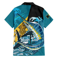Personalized Bahamas Independence Day Hawaiian Shirt Happy 10 July Blue Marlin Coat Of Arms
