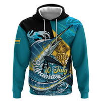 Personalized Bahamas Independence Day Hoodie Happy 10 July Blue Marlin Coat Of Arms