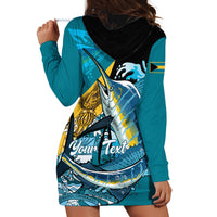 Personalized Bahamas Independence Day Hoodie Dress Happy 10 July Blue Marlin Coat Of Arms
