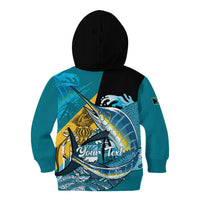 Personalized Bahamas Independence Day Kid Hoodie Happy 10 July Blue Marlin Coat Of Arms