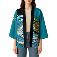 Personalized Bahamas Independence Day Kimono Happy 10 July Blue Marlin Coat Of Arms